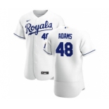 Men's  Nike Kansas City Royals #48 Chance Adams White Home 2020 Authentic Player Baseball Jersey