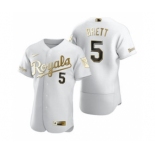 Men's Nike Kansas City Royals #5 George Brett White 2020 Authentic Golden Edition Baseball Jersey