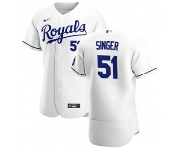 Men's Nike Kansas City Royals #51 Brady Singer White Home 2020 Authentic Player Baseball Jersey