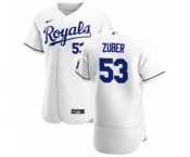 Men's Nike Kansas City Royals #53 Tyler Zuber White Home 2020 Authentic Player Baseball Jersey