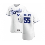 Men's Nike Kansas City Royals #55 Richard Lovelady White Home 2020 Authentic Player Baseball Jersey