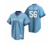 Men's Nike Kansas City Royals #56 Brad Keller Light Blue Cooperstown Collection Road Stitched Baseball Jersey