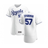 Men's Nike Kansas City Royals #57 Glenn Sparkman White Home 2020 Authentic Player Baseball Jersey