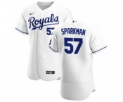 Men's Nike Kansas City Royals #57 Glenn Sparkman White Home 2020 Authentic Player Baseball Jersey