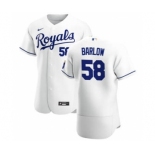 Men's Nike Kansas City Royals #58 Scott Barlow White Home 2020 Authentic Player Baseball Jersey