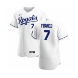 Men's  Nike Kansas City Royals #7 Maikel Franco White Home 2020 Authentic Player Baseball Jersey