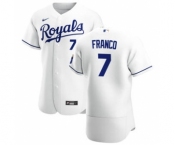 Men's  Nike Kansas City Royals #7 Maikel Franco White Home 2020 Authentic Player Baseball Jersey