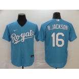 Nike Men's Kansas City Royals #16 B. Jackson Replica Light Blue Alternate Cool Base Baseball jerseys