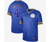 Men Nike Milwaukee Brewers #4 Paul Molitor Blue M&N MLB Jersey