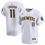 Men's Milwaukee Brewers #11 Jackson Chourio White 2024 Alternate Limited Stitched Baseball Jersey