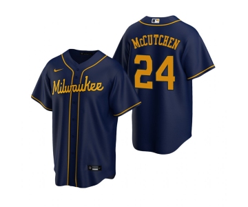 Men's Milwaukee Brewers #24 Andrew McCutchen Navy Cool Base Stitched Jersey