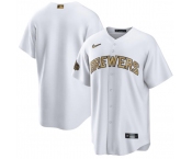 Men's Milwaukee Brewers Blank White 2022 All-Star Cool Base Stitched Baseball Jersey