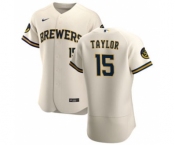 Men's Nike Milwaukee Brewers #15 Tyrone Taylor Cream Home 2020 Authentic Player Baseball Jersey