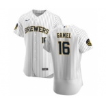 Men's Nike Milwaukee Brewers #16 Ben Gamel White Home 2020 Authentic Player Baseball Jersey