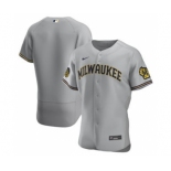 Men's Nike Milwaukee Brewers 2020 Gray Road Authentic Team Baseball Jersey