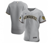 Men's Nike Milwaukee Brewers 2020 Gray Road Authentic Team Baseball Jersey