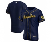 Men's Nike Milwaukee Brewers 2020 Navy Alternate Authentic Team Baseball Jersey