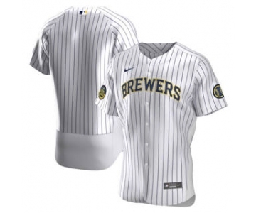 Men's Nike Milwaukee Brewers 2020 White Home Authentic Team Baseball Jersey