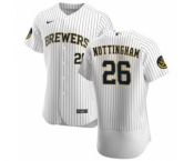 Men's Nike Milwaukee Brewers #26 Jacob Nottingham White Home 2020 Authentic Player Baseball Jersey