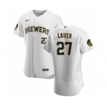 Men's Nike Milwaukee Brewers #27 Eric Lauer White Home 2020 Authentic Player Baseball Jersey