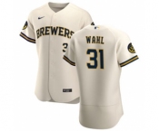 Men's Nike Milwaukee Brewers #31 Bobby Wahl Cream Home 2020 Authentic Player Baseball Jersey