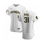 Men's Nike Milwaukee Brewers #31 Bobby Wahl White Home 2020 Authentic Player Baseball Jersey