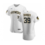 Men's Nike Milwaukee Brewers #39 Corbin Burnes White Home 2020 Authentic Player Baseball Jersey