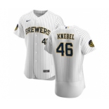 Men's Nike Milwaukee Brewers #46 Corey Knebel White Home 2020 Authentic Player Baseball Jersey