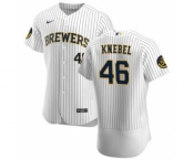 Men's Nike Milwaukee Brewers #46 Corey Knebel White Home 2020 Authentic Player Baseball Jersey