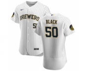 Men's Nike Milwaukee Brewers #50 Ray Black White Home 2020 Authentic Player Baseball Jersey