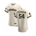 Men's Nike Milwaukee Brewers #54 J.P. Feyereisen Cream Home 2020 Authentic Player Baseball Jersey