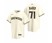 Men's Nike Milwaukee Brewers #71 Josh Hader Cream Home Stitched Baseball Jersey