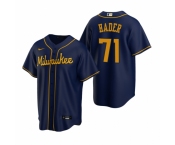 Men's Nike Milwaukee Brewers #71 Josh Hader Navy Alternate Stitched Baseball Jersey