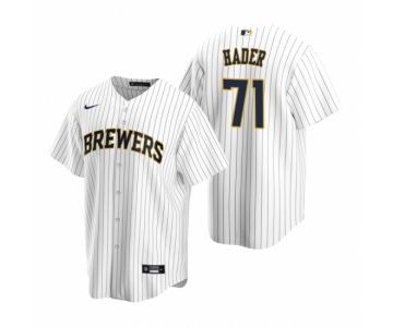 Men's Nike Milwaukee Brewers #71 Josh Hader White Alternate Stitched Baseball Jersey