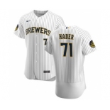 Men's Nike Milwaukee Brewers #71 Josh Hader White Home 2020 Authentic Player Baseball Jersey