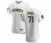 Men's Nike Milwaukee Brewers #71 Josh Hader White Home 2020 Authentic Player Baseball Jersey