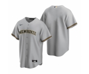 Men's Nike Milwaukee Brewers Blank Gray Road Stitched Baseball Jersey