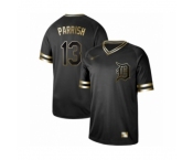 Men's Detroit Tigers #13 Lance Parrish Authentic Black Gold Fashion Baseball Jersey