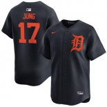 Men's Detroit Tigers #17 Jace Jung Black 2024 Alternate Limited Stitched Baseball Jersey