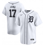 Men's Detroit Tigers #17 Jace Jung White 2024 Home Limited Stitched Baseball Jersey