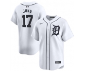 Men's Detroit Tigers #17 Jace Jung White 2024 Home Limited Stitched Baseball Jersey