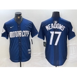 Men's Detroit Tigers #17 Parker Meadows Navy 2024 City Connect Cool Base Limited Stitched Jersey