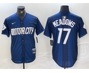 Men's Detroit Tigers #17 Parker Meadows Navy 2024 City Connect Cool Base Limited Stitched Jersey