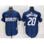 Men's Detroit Tigers #20 Spencer Torkelson 2024 Navy City Connect Cool Base Limited Stitched Jersey