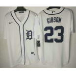 Men's Detroit Tigers #23 Kirk Gibson White Stitched Cool Base Jersey