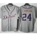 Men's Detroit Tigers #24 Miguel Cabrera Grey Stitched Cool Base Nike Jersey