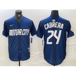 Men's Detroit Tigers #24 Miguel Cabrera Navy 2024 City Connect Cool Base Limited Stitched Jersey