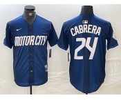 Men's Detroit Tigers #24 Miguel Cabrera Navy 2024 City Connect Cool Base Limited Stitched Jersey