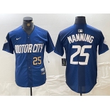 Mens Detroit Tigers #25 Matt Manning 2024 Number Navy City Connect Cool Base Limited Stitched Jersey