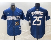 Mens Detroit Tigers #25 Matt Manning 2024 Number Navy City Connect Cool Base Limited Stitched Jersey